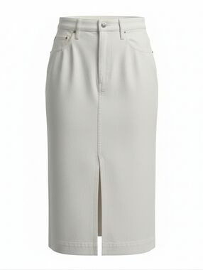 Theory NWT Optic White Midi Denim Skirt Size 24 NWT